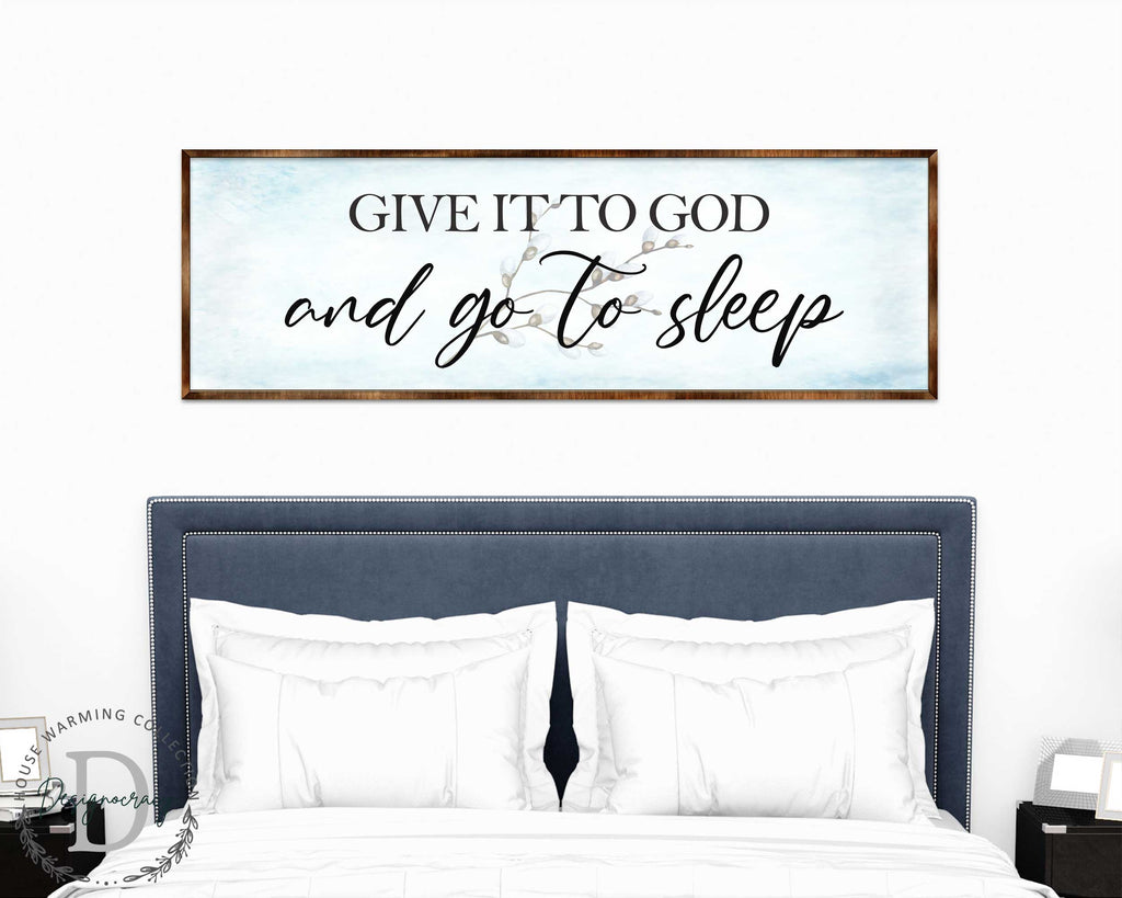 Give It to God - Wooden Religious Decor - Christian Art - Contemporary Sign - Living Room Decor - Farmhouse Decor - Inspirational Wall Art - 310317-4