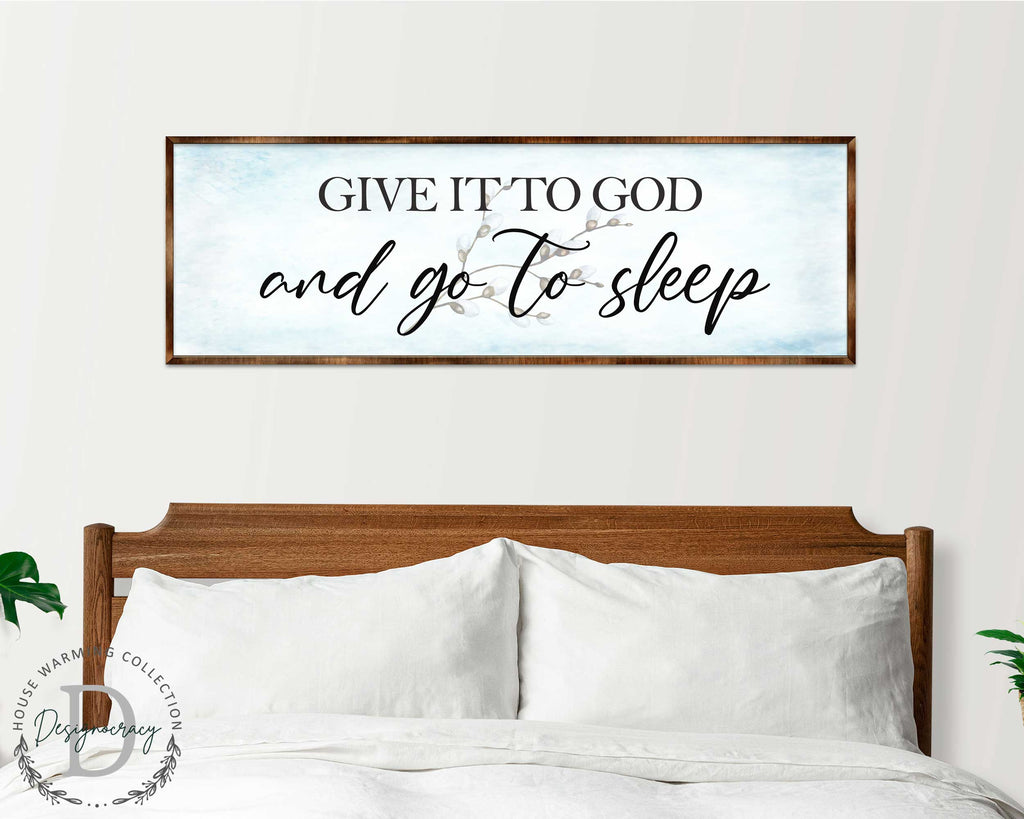 Give It to God - Wooden Religious Decor - Christian Art - Contemporary Sign - Living Room Decor - Farmhouse Decor - Inspirational Wall Art - 310317-2