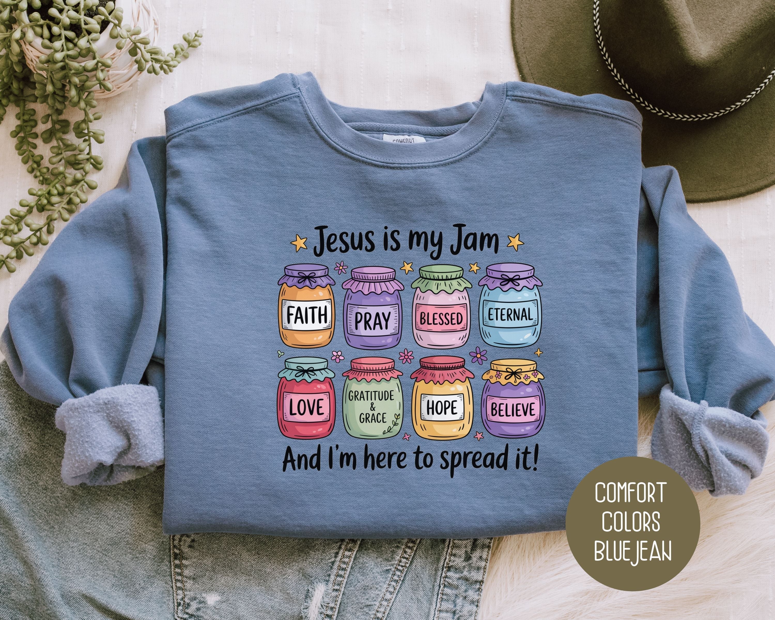 Jesus is My Jam Comfort Colors Sweatshirt-3