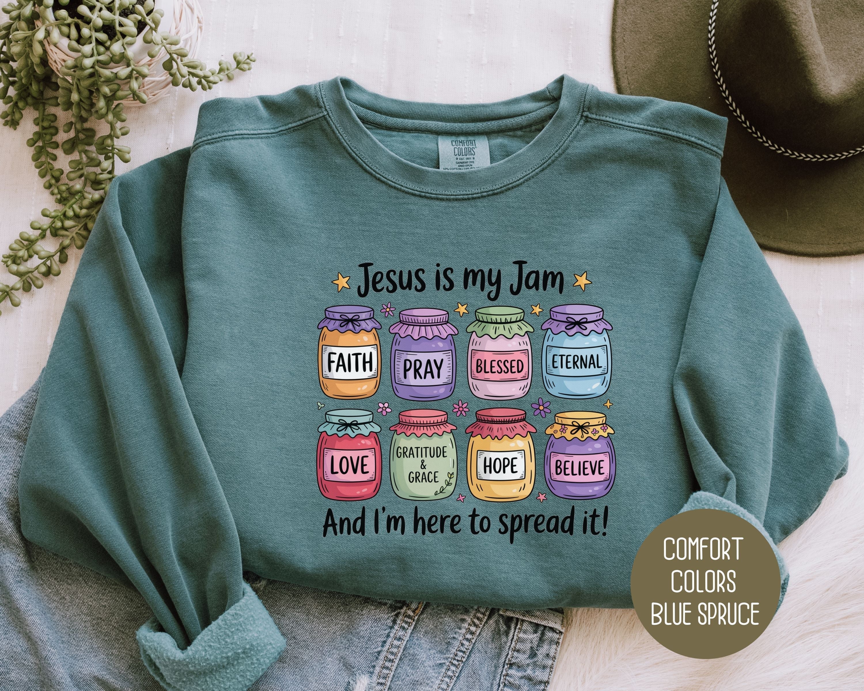 Jesus is My Jam Comfort Colors Sweatshirt-4