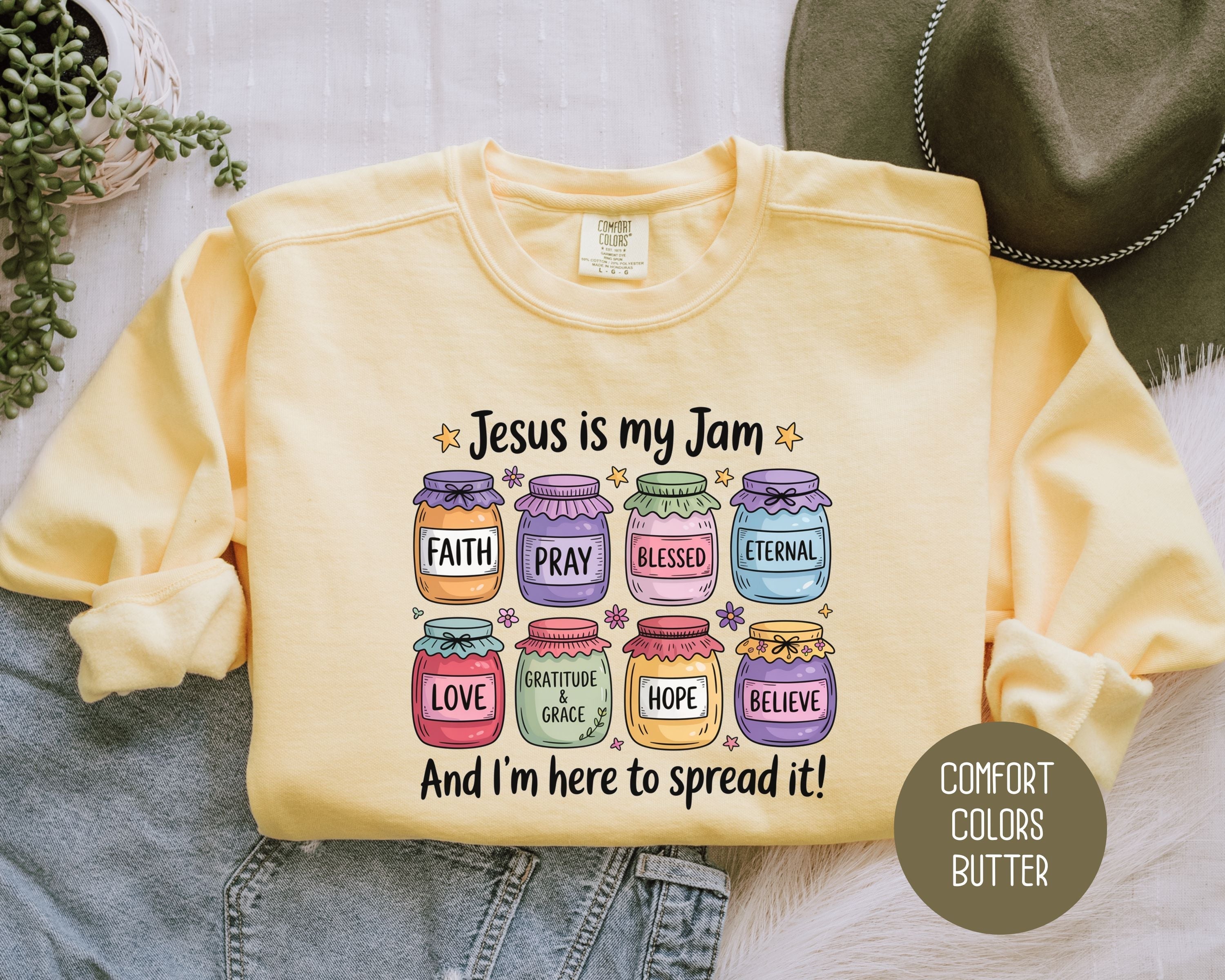 Jesus is My Jam Comfort Colors Sweatshirt-1