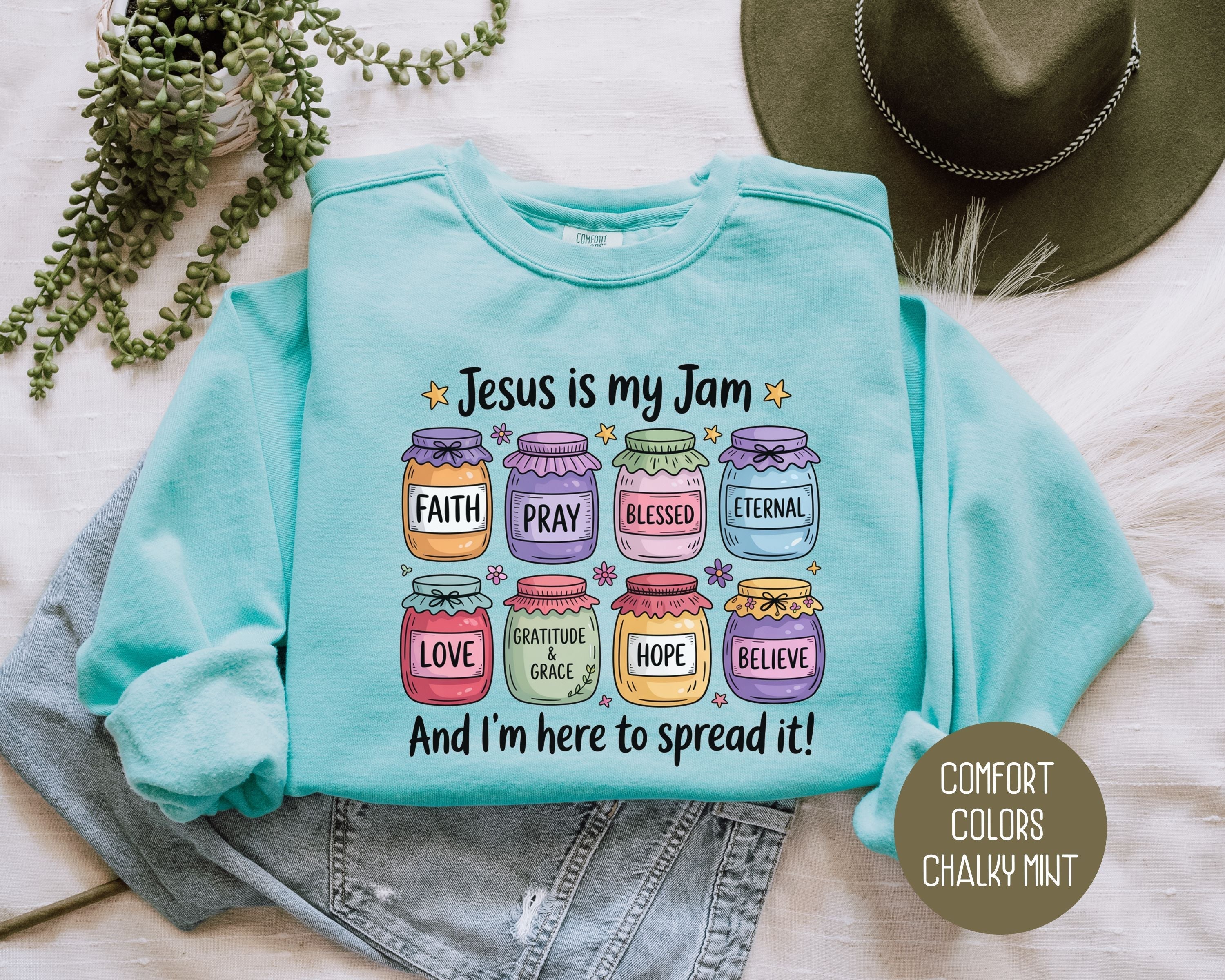 Jesus is My Jam Comfort Colors Sweatshirt-5