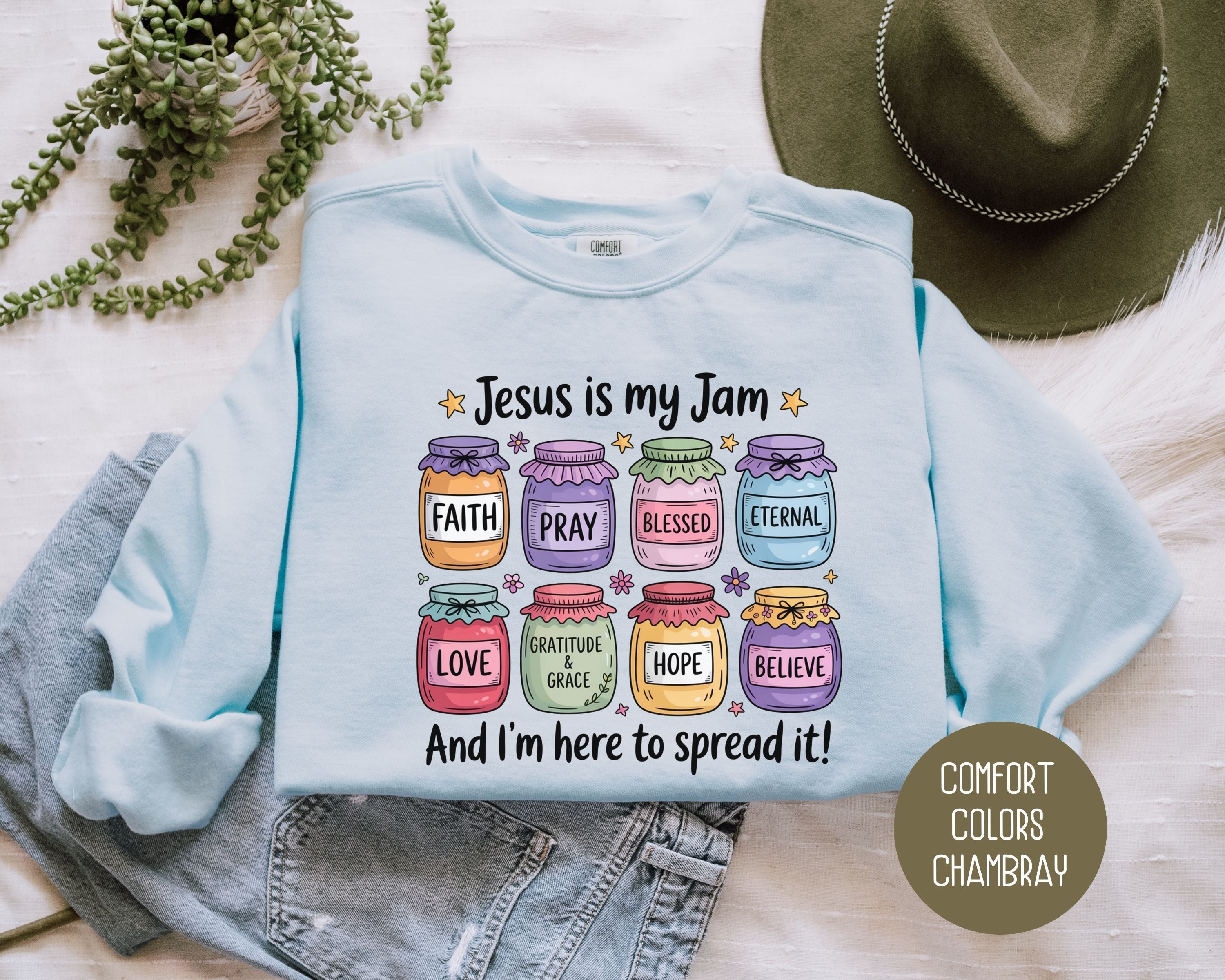Jesus is My Jam Comfort Colors Sweatshirt-0