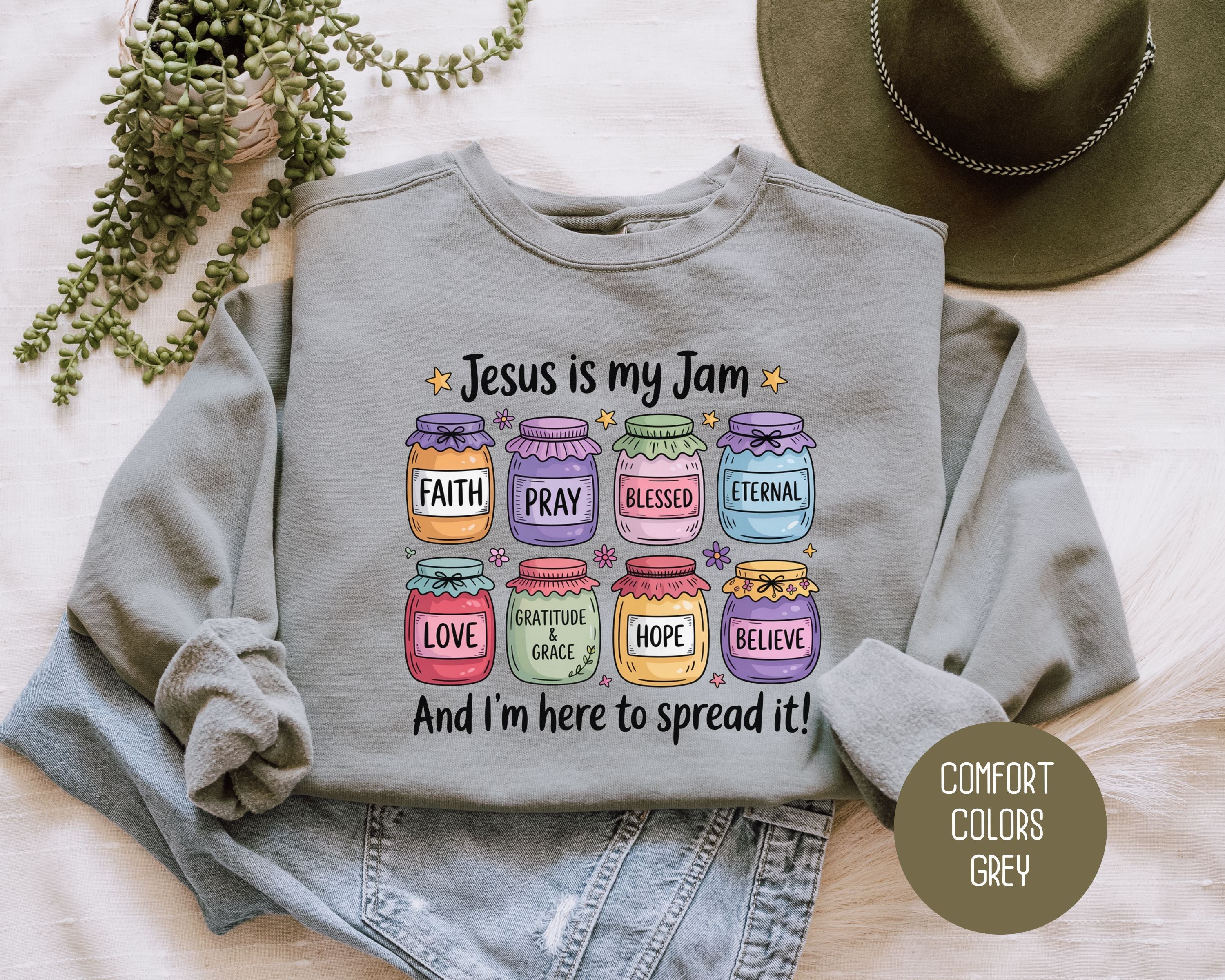 Jesus is My Jam Comfort Colors Sweatshirt-6