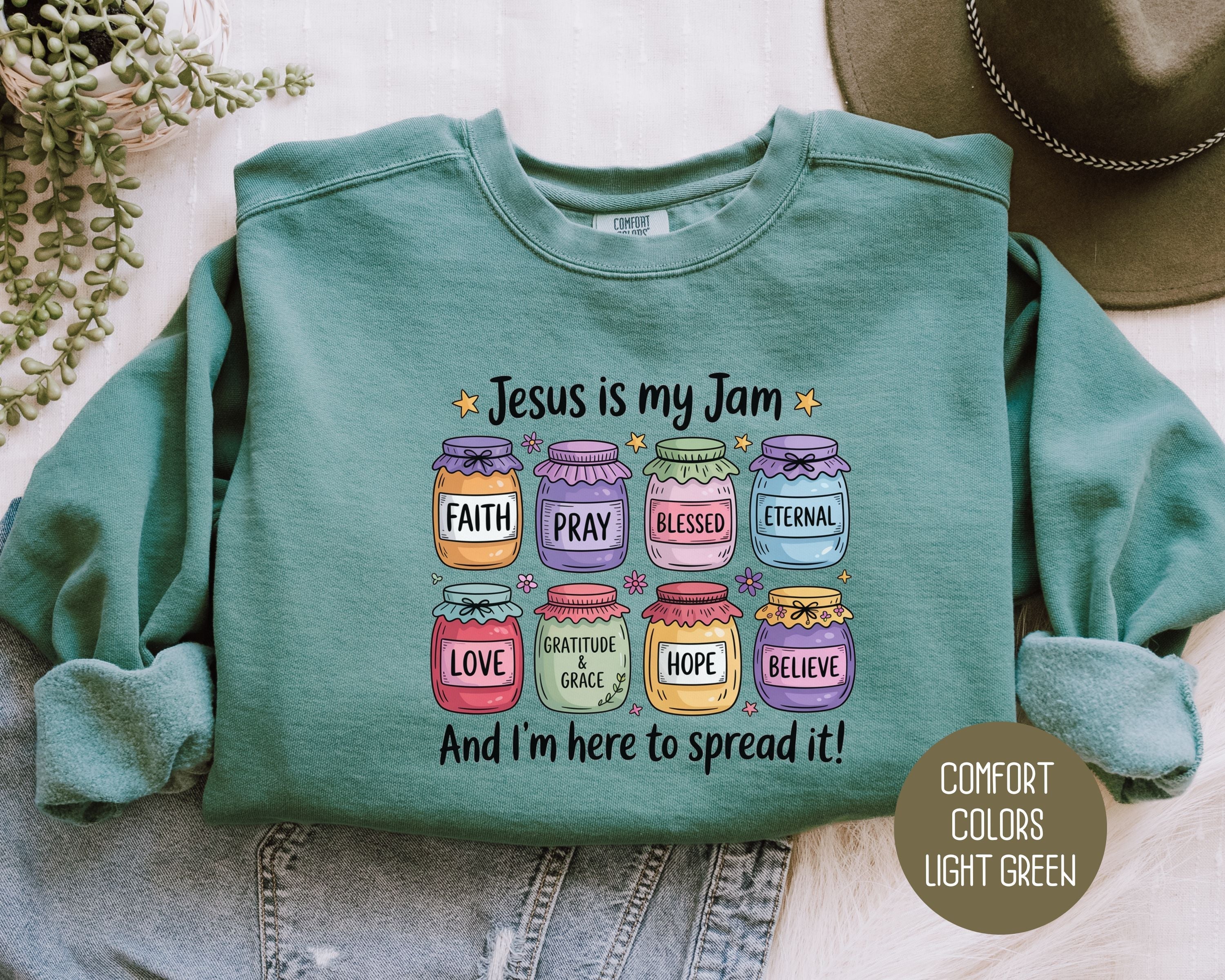 Jesus is My Jam Comfort Colors Sweatshirt-7