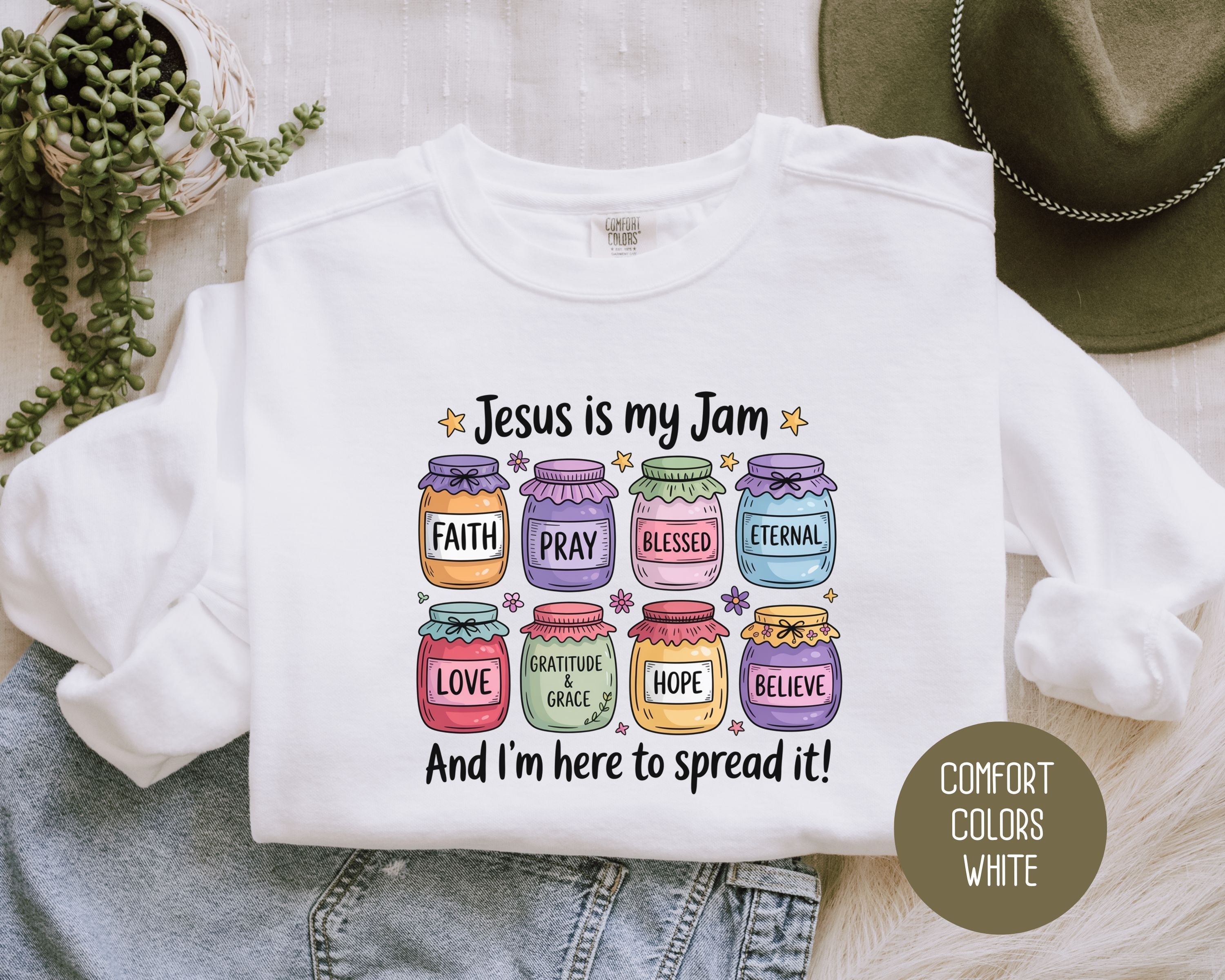 Jesus is My Jam Comfort Colors Sweatshirt-8
